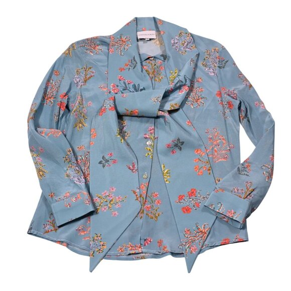 Maria de la Orden Liberty Blouse in Blue Floral